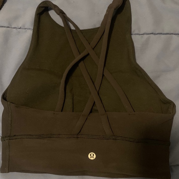 Lulu lemon black ribbed luxtreme high- neck energy bra - Picture 1 of 3